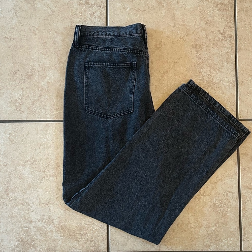 Fashion Nova Dark Wash Denim Crossover Jeans